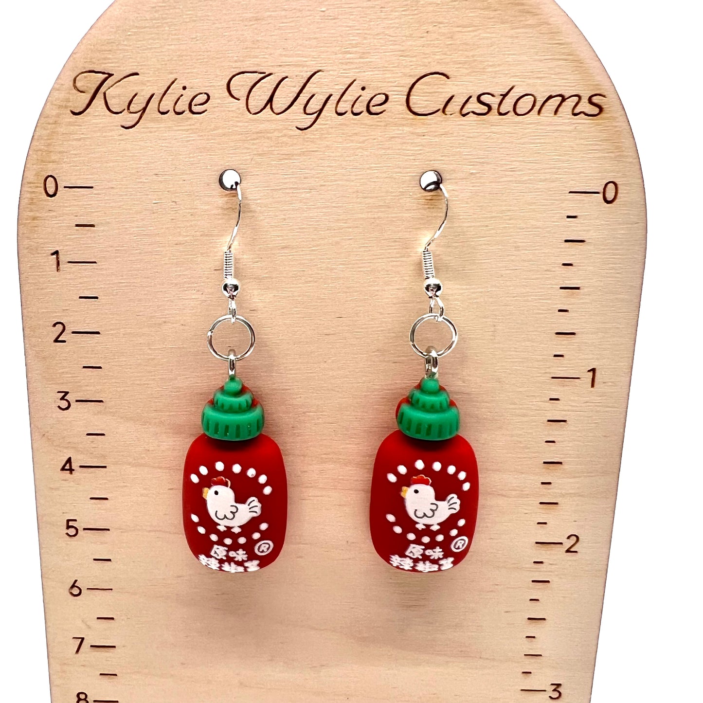Red Hot Sauce Bottle Earrings