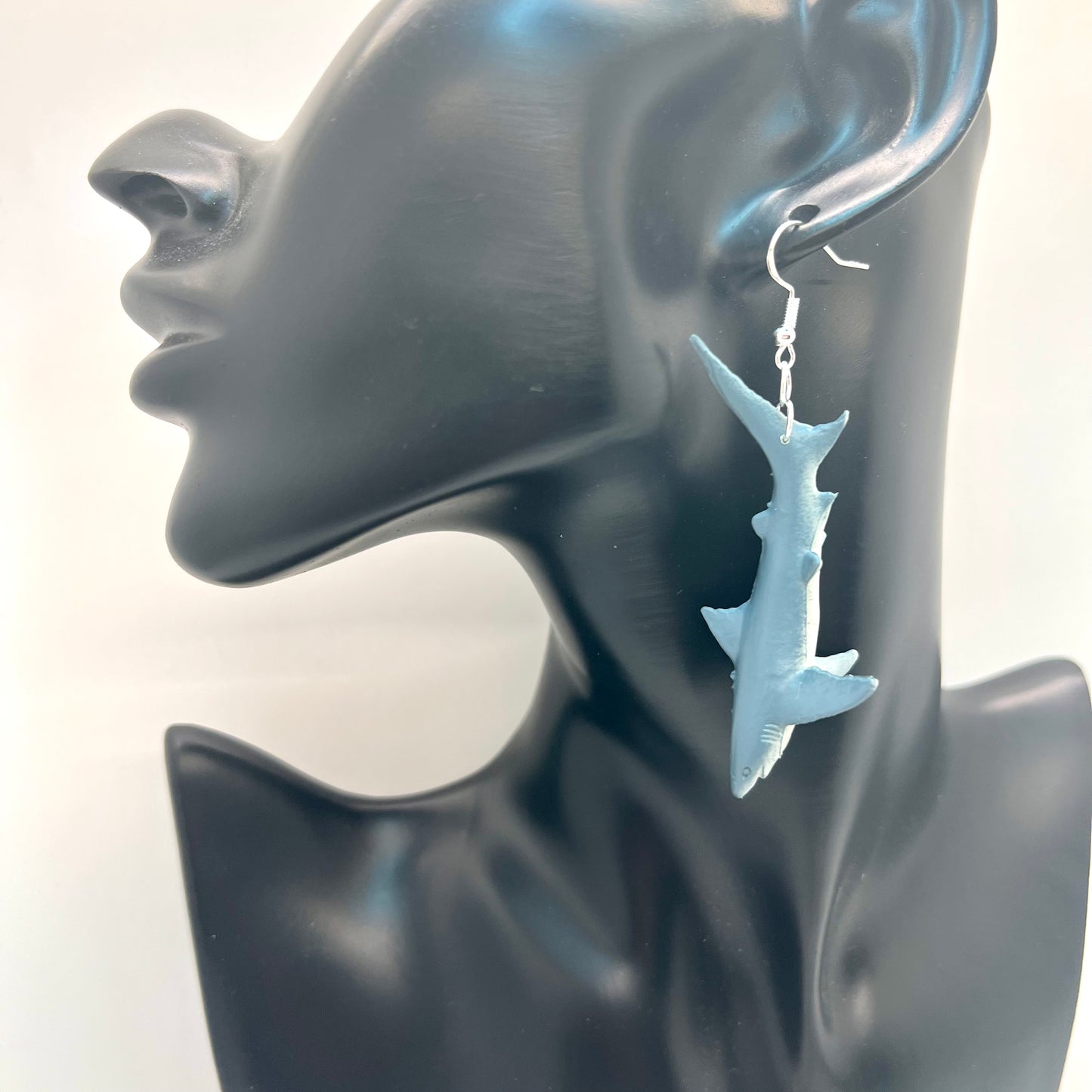 Grey Shark Earrings
