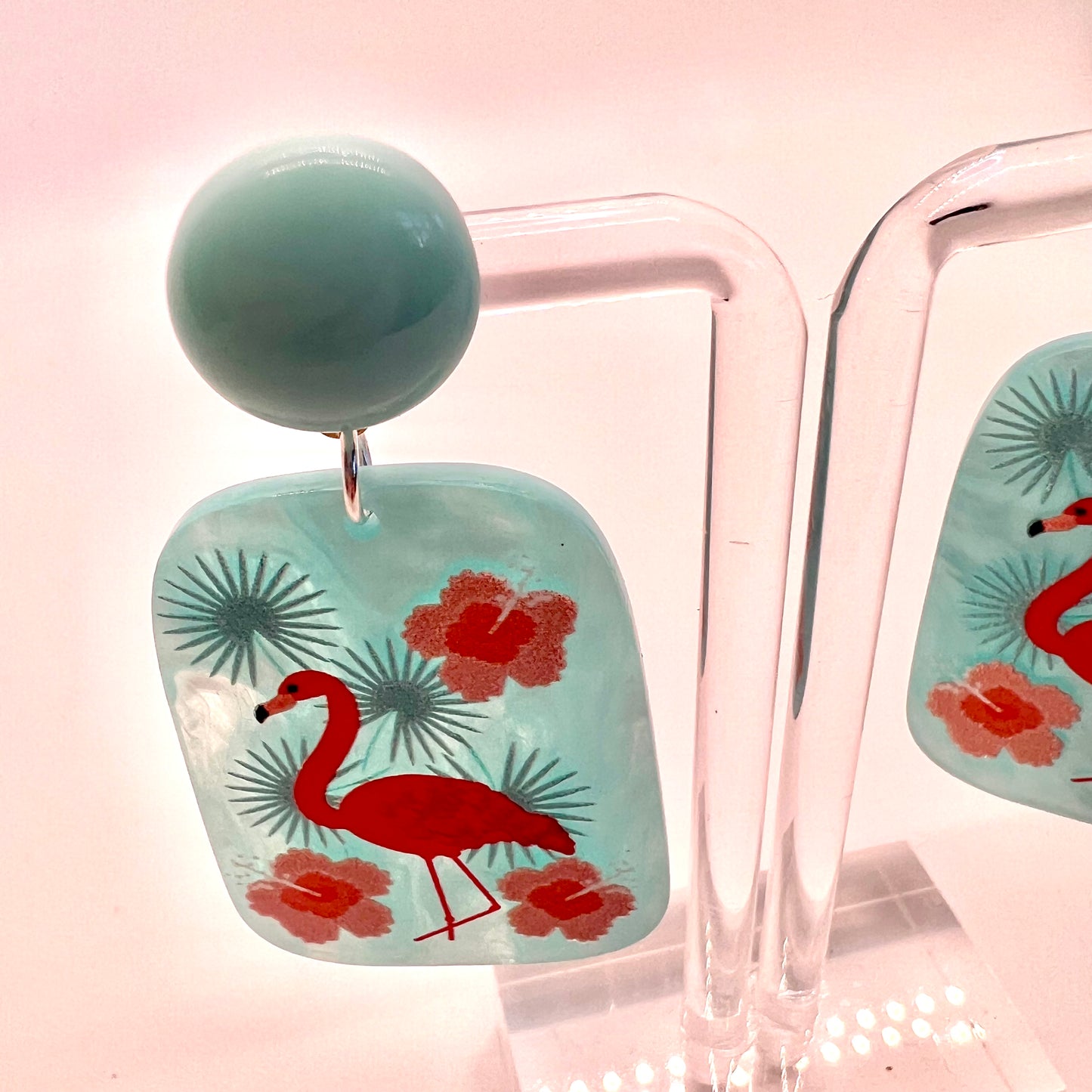 Blue Flamingo Earrings