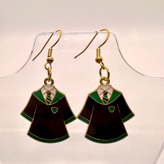 Slytherin Wizard Robe Earrings
