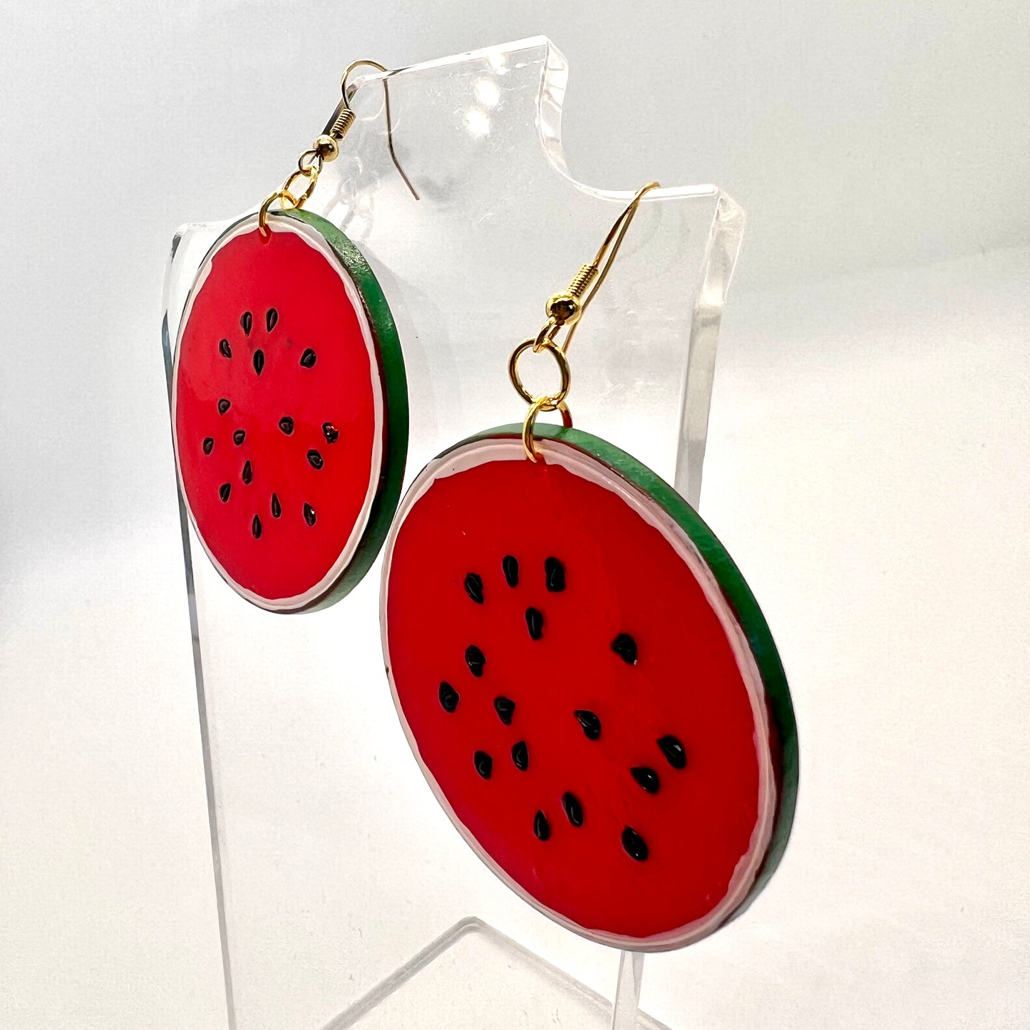 Oversize Watermelon Slice Earrings