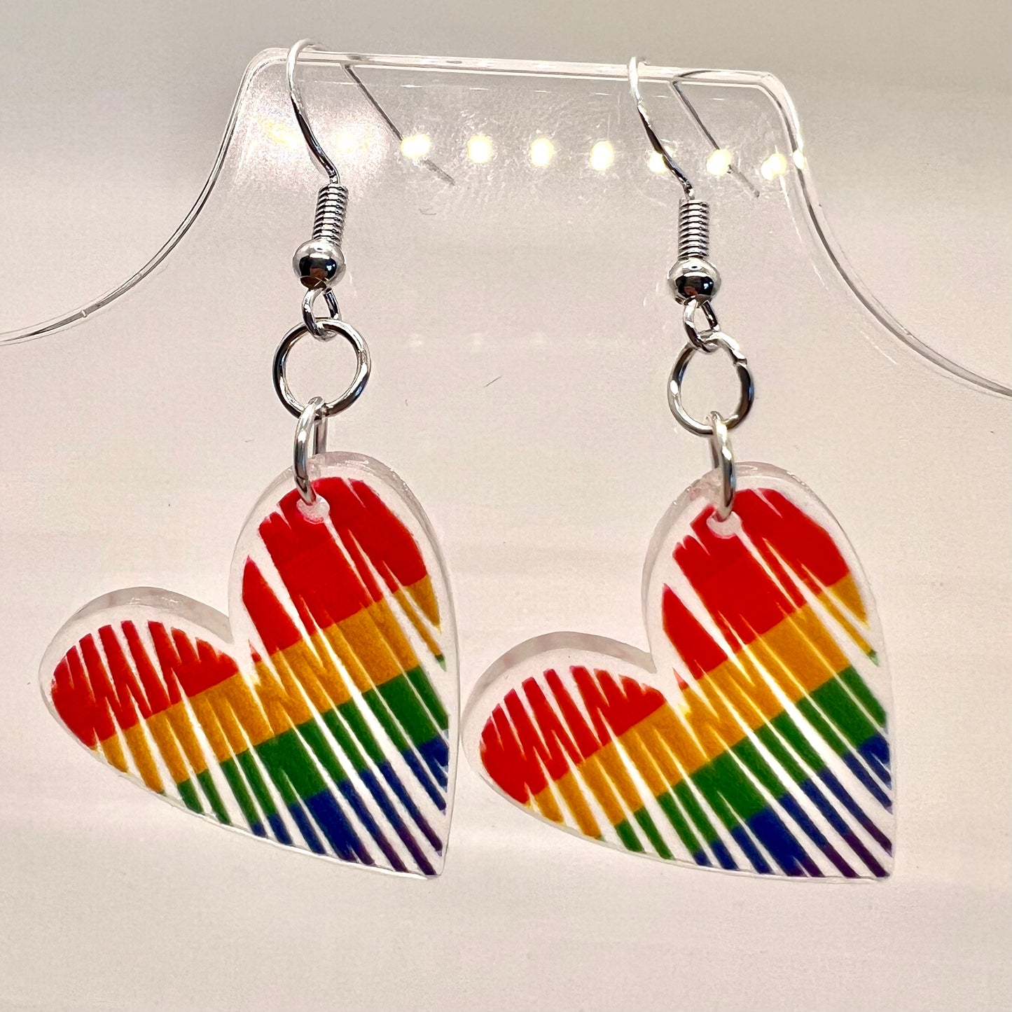 Rainbow Heart Earrings