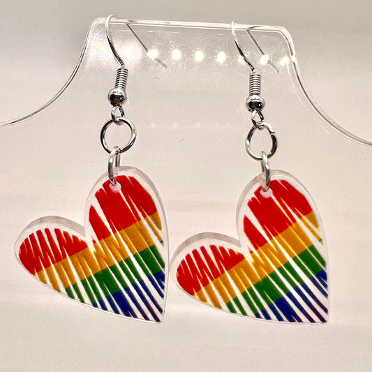 Rainbow Heart Earrings
