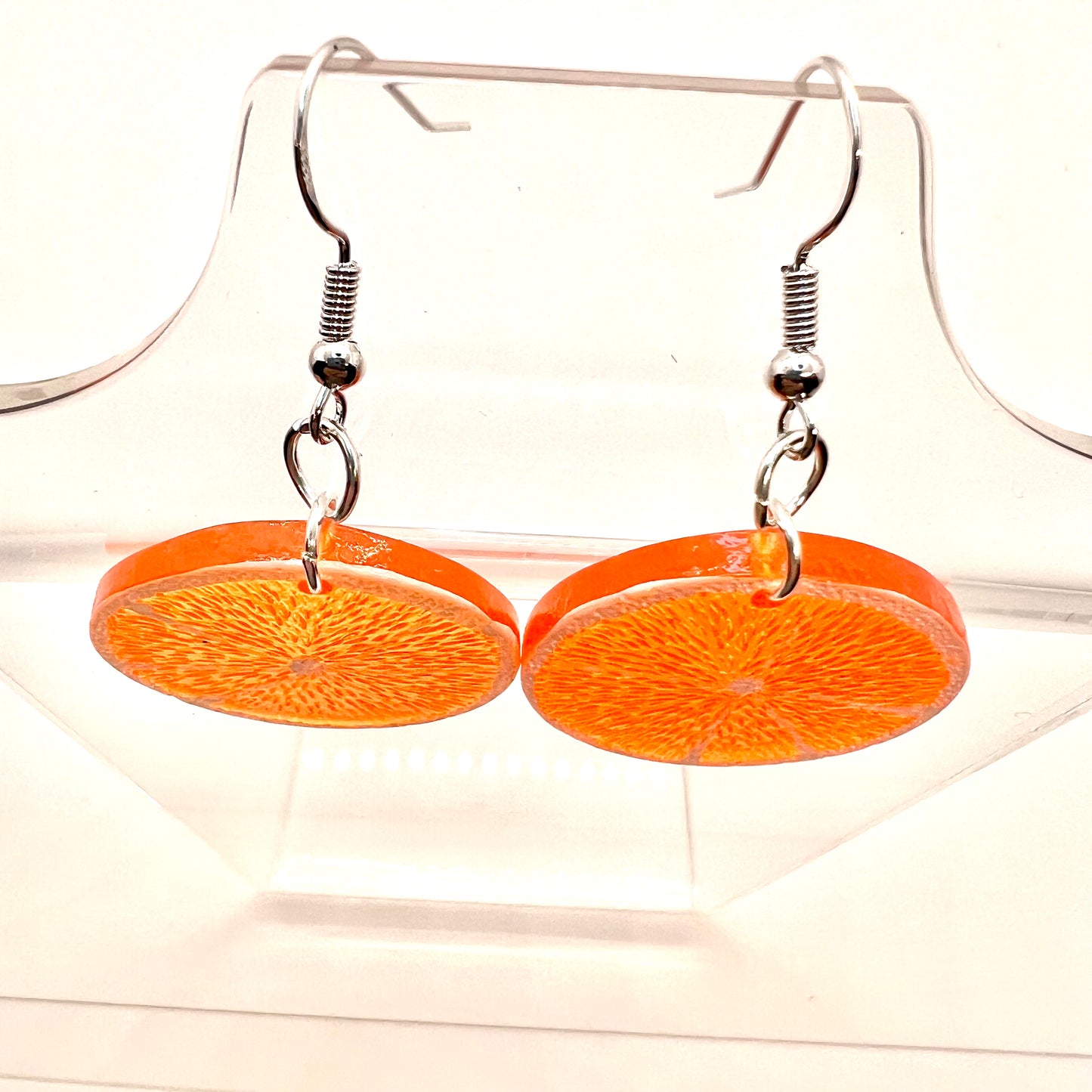 Orange Fruit Slice Earrings