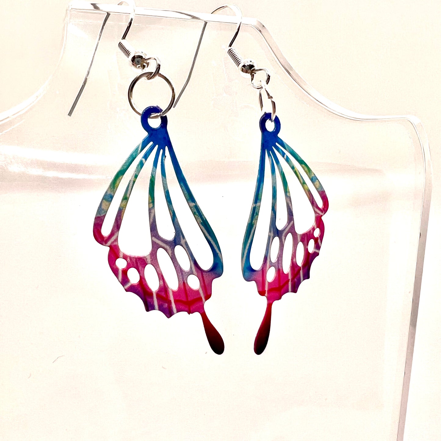 Rainbow Butterfly Wing Earrings