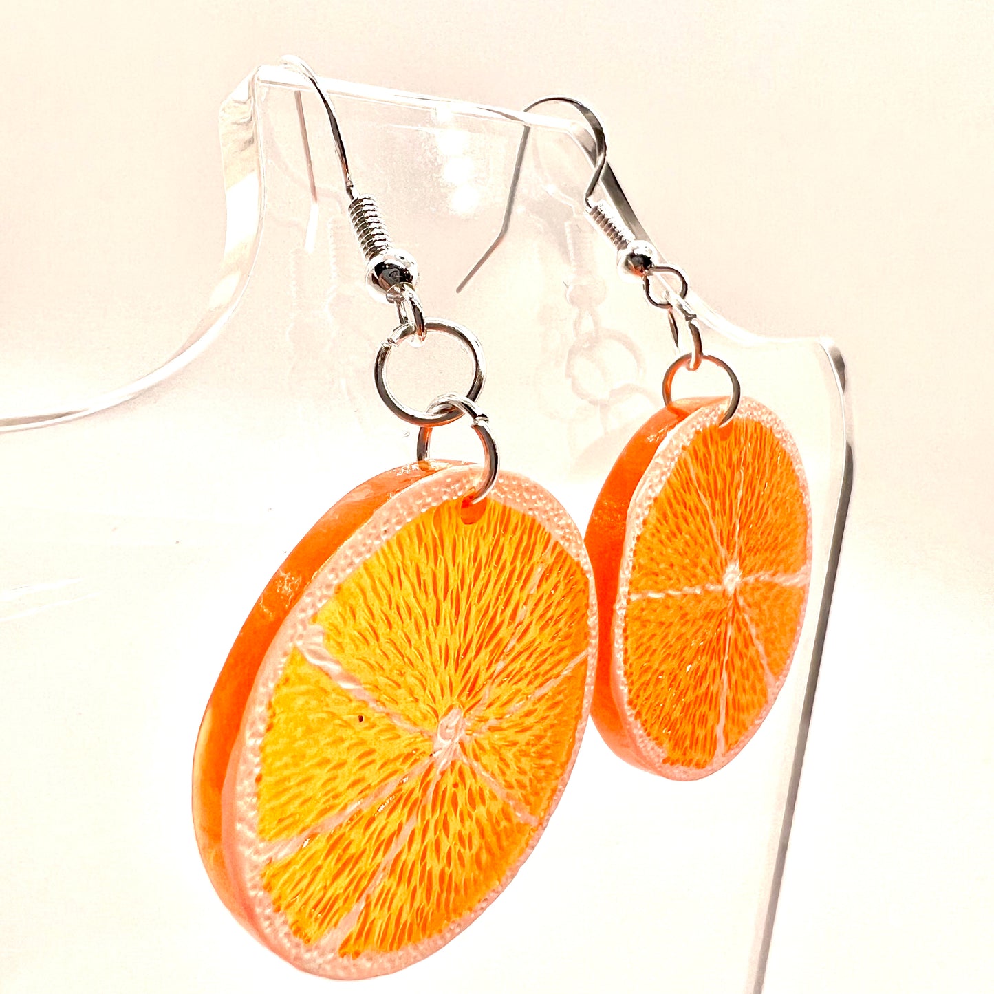Orange Fruit Slice Earrings