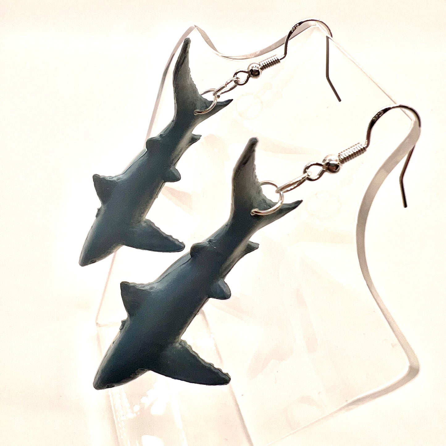 Grey Shark Earrings