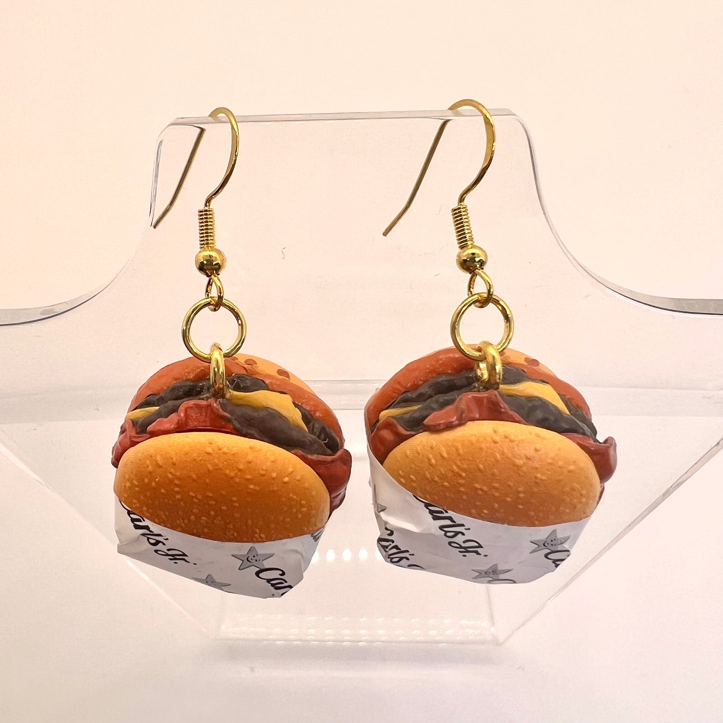 Carls Jr Burger Earrings