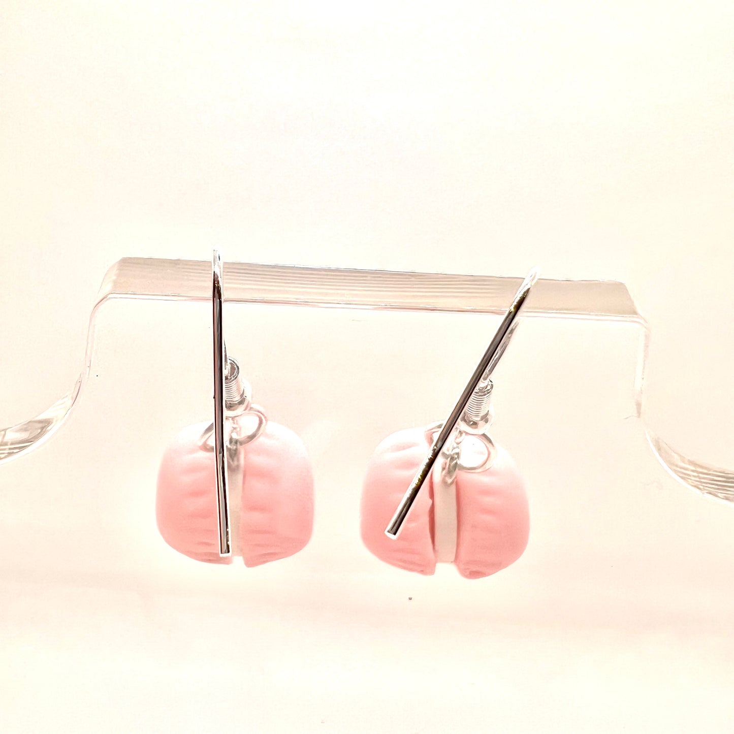Pink Macaron Cookie Earrings