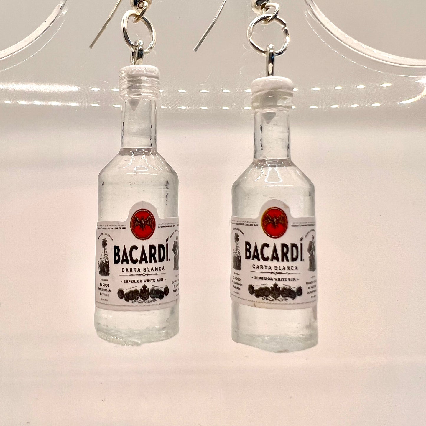 Bacardi Rum Bottle Earrings