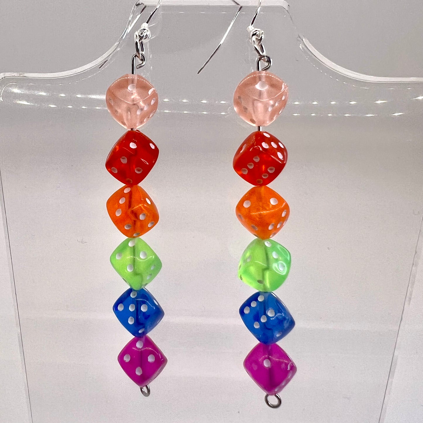 Rainbow Dice Earrings