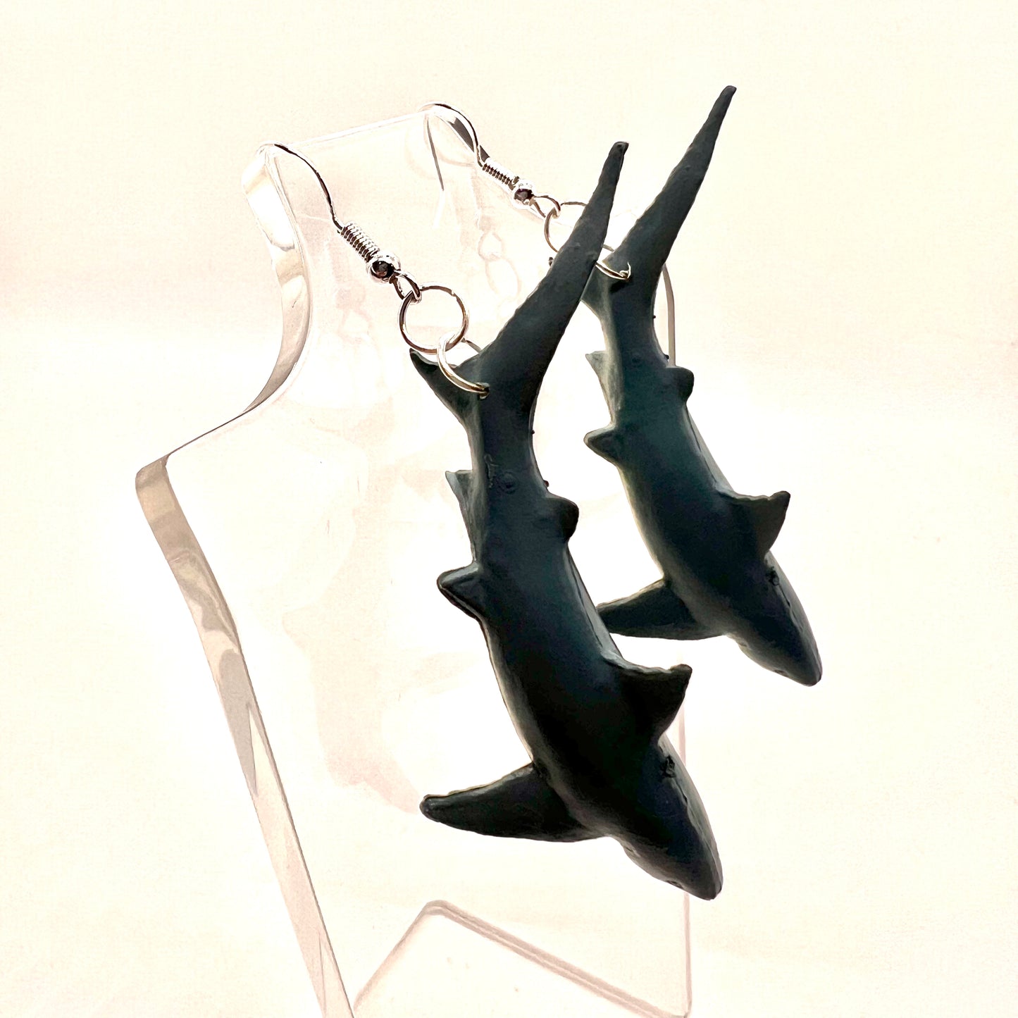 Grey Shark Earrings