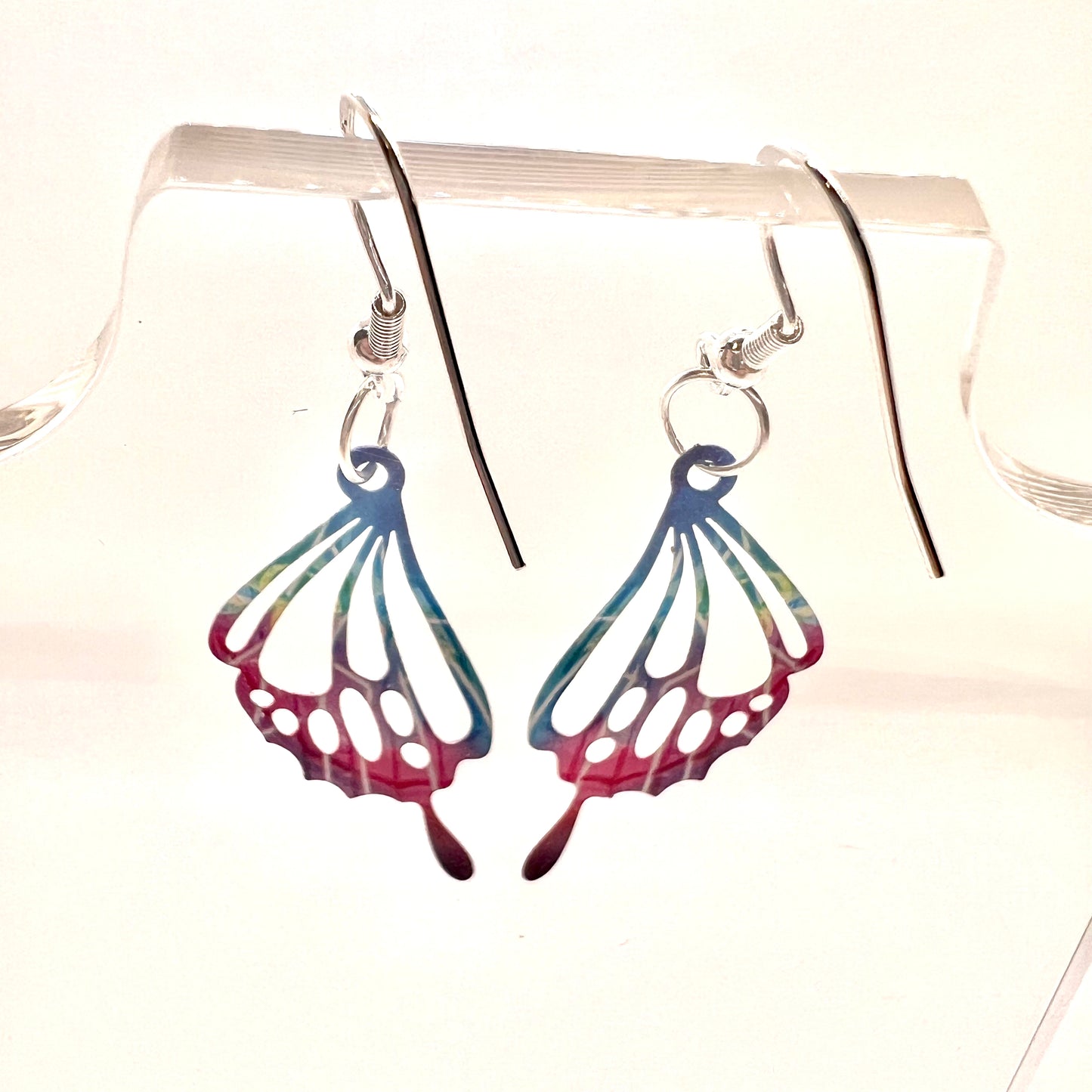 Rainbow Butterfly Wing Earrings