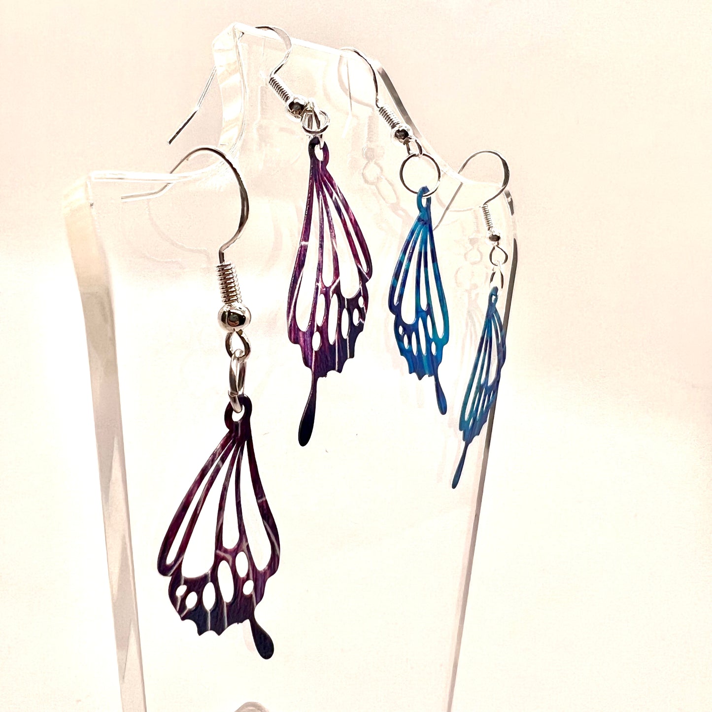 Rainbow Butterfly Wing Earrings