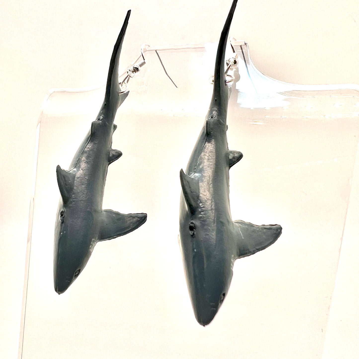 Grey Shark Earrings