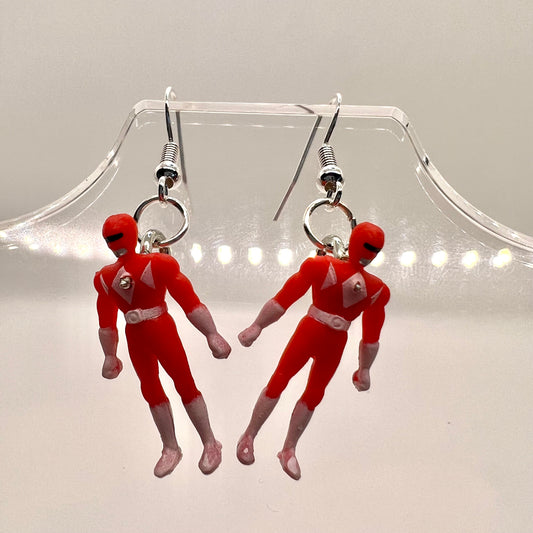 Red Power Ranger Earrings