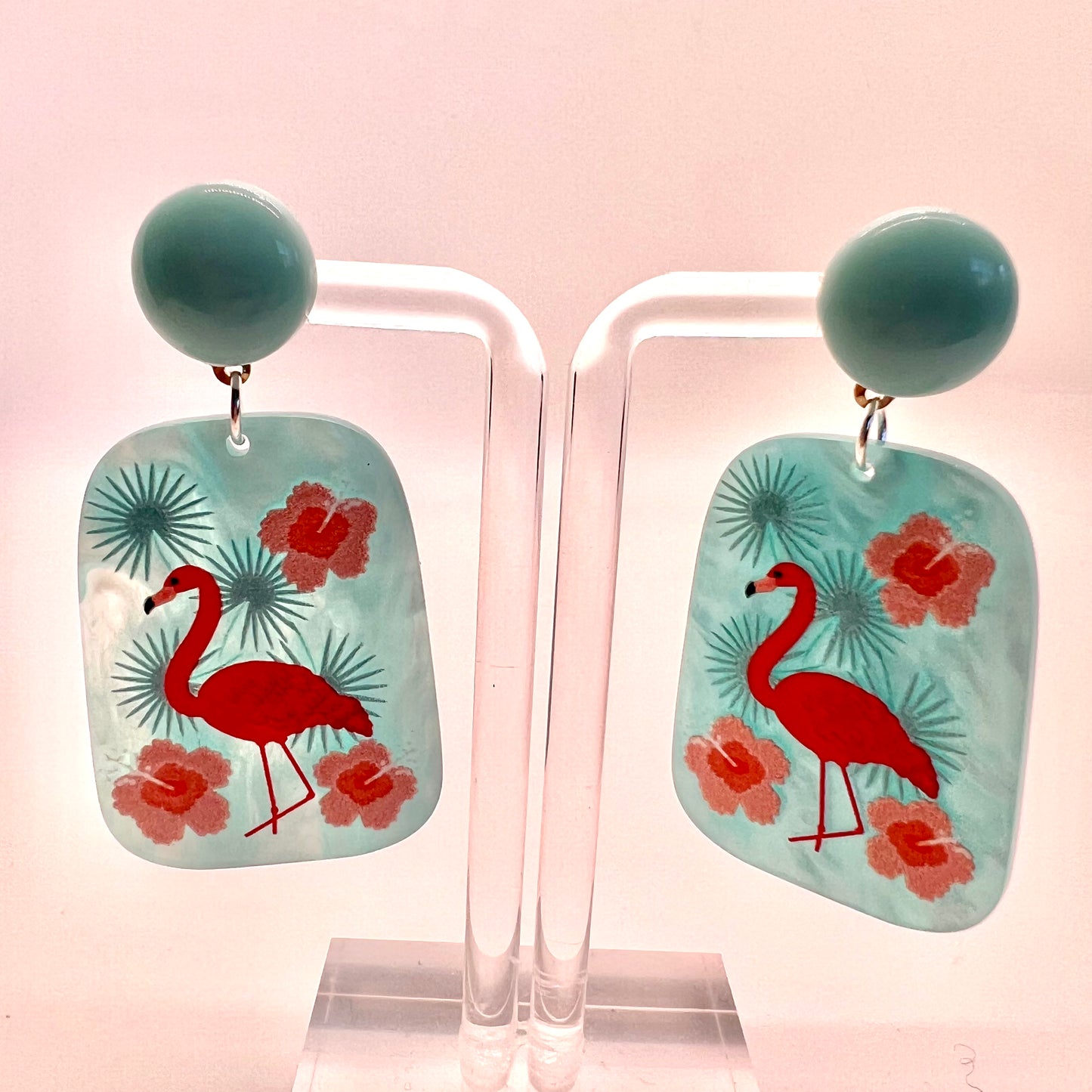 Blue Flamingo Earrings