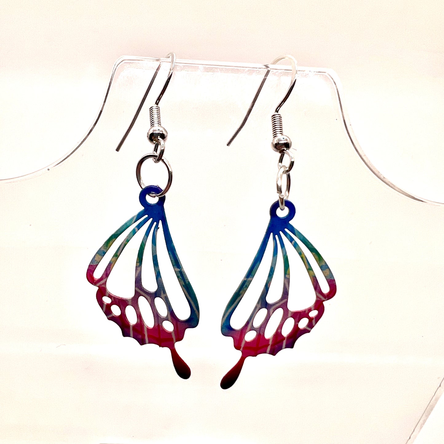 Rainbow Butterfly Wing Earrings