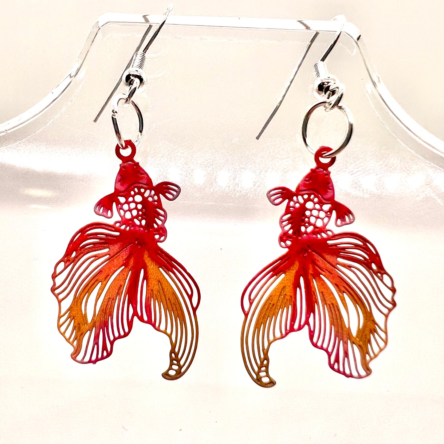 Red Beta Fish Earrings