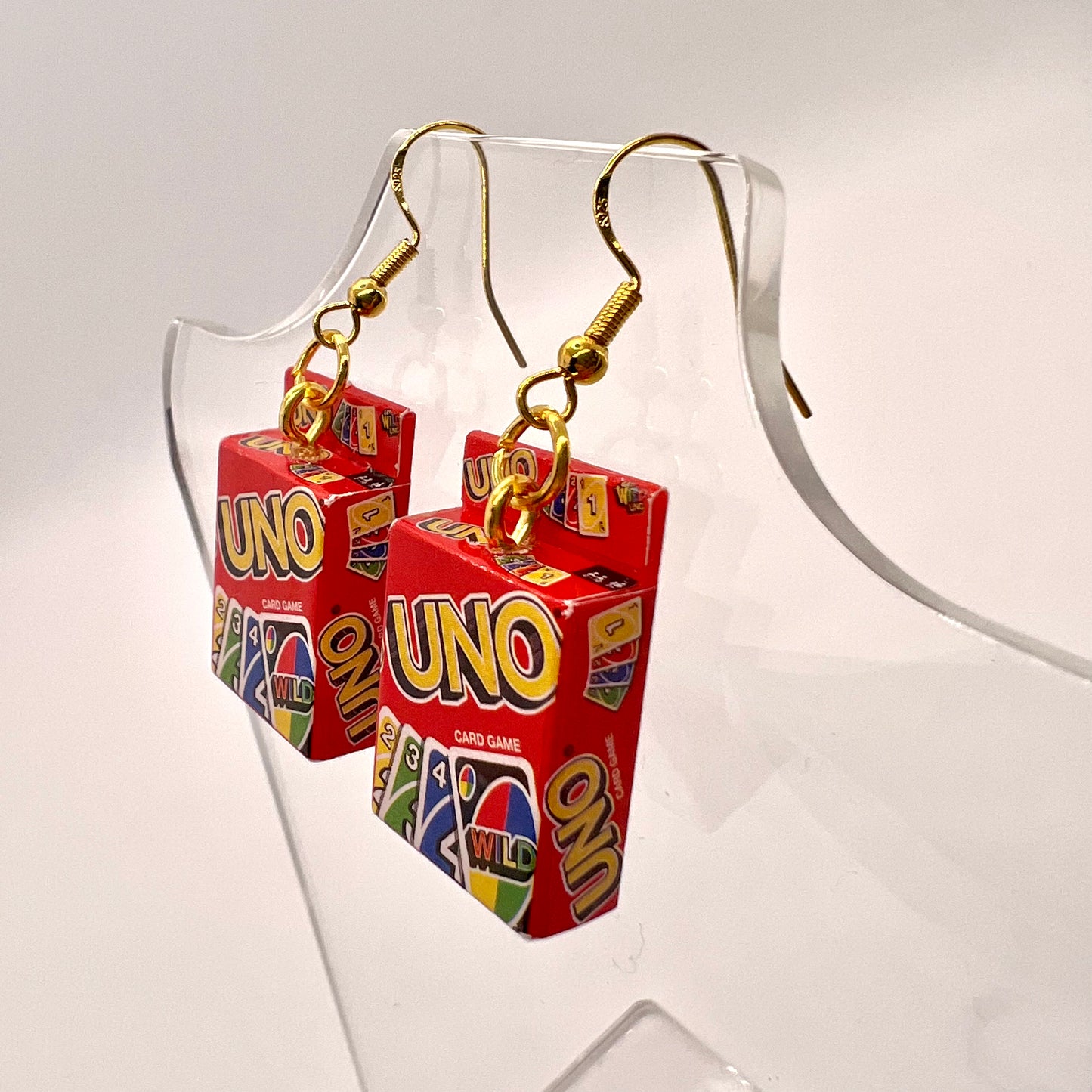 Uno Card Earrings