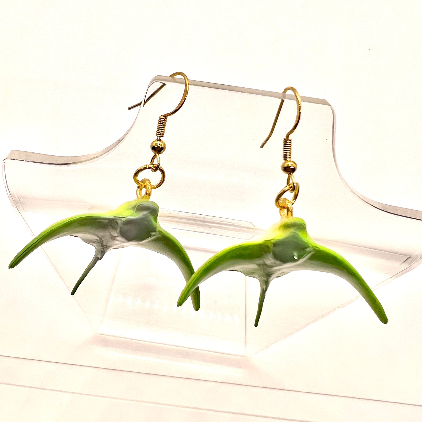 Green Stingray Earrings