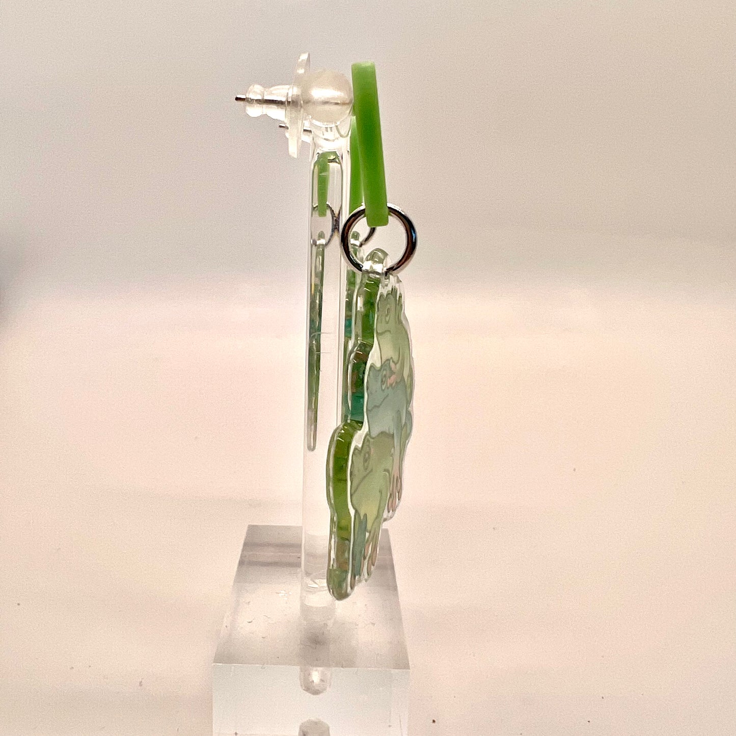Green Frog Earrings