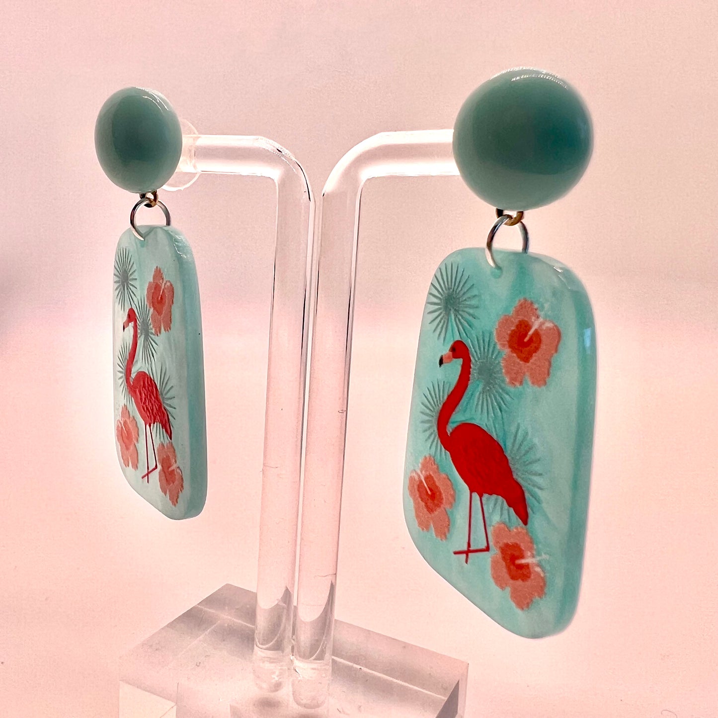 Blue Flamingo Earrings