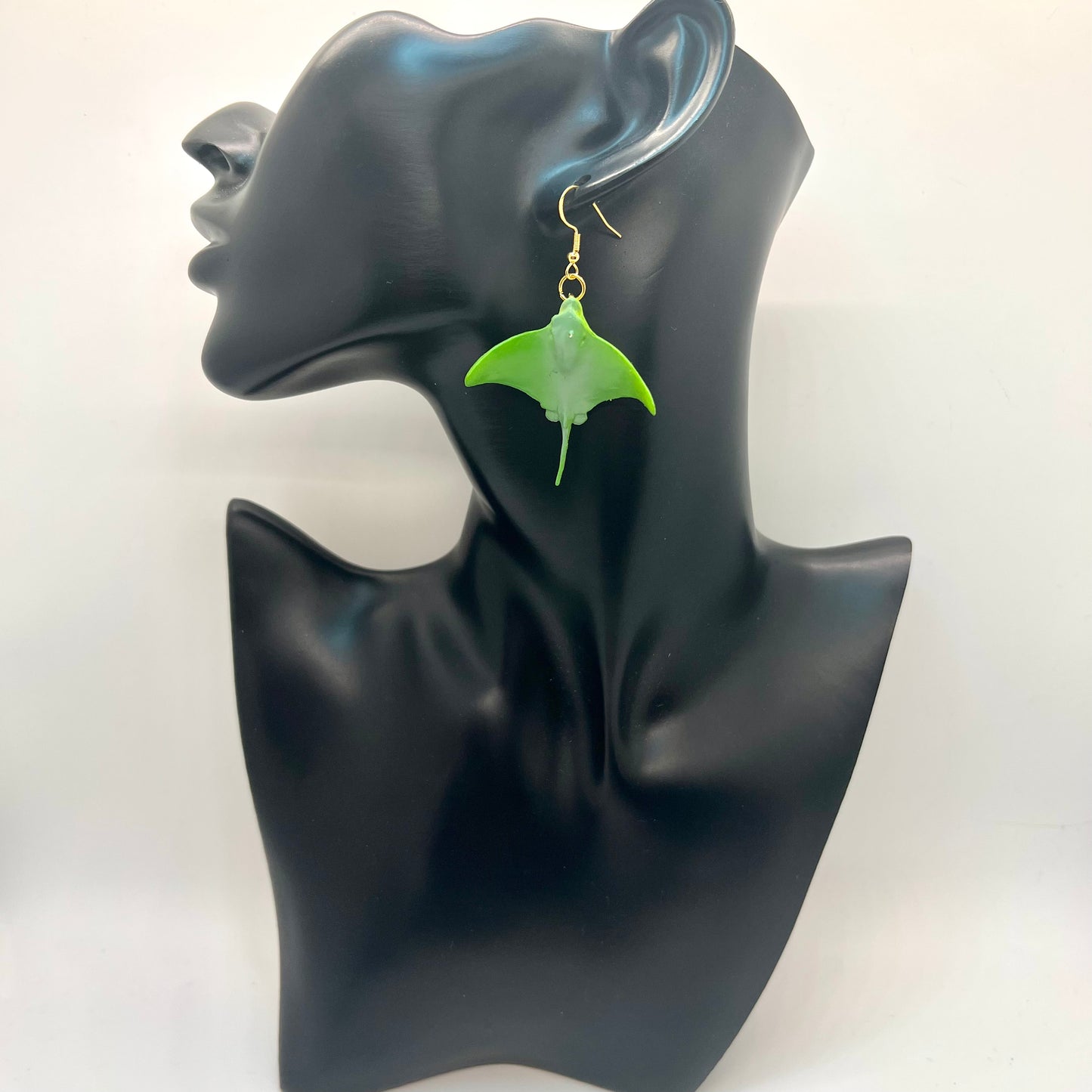 Green Stingray Earrings