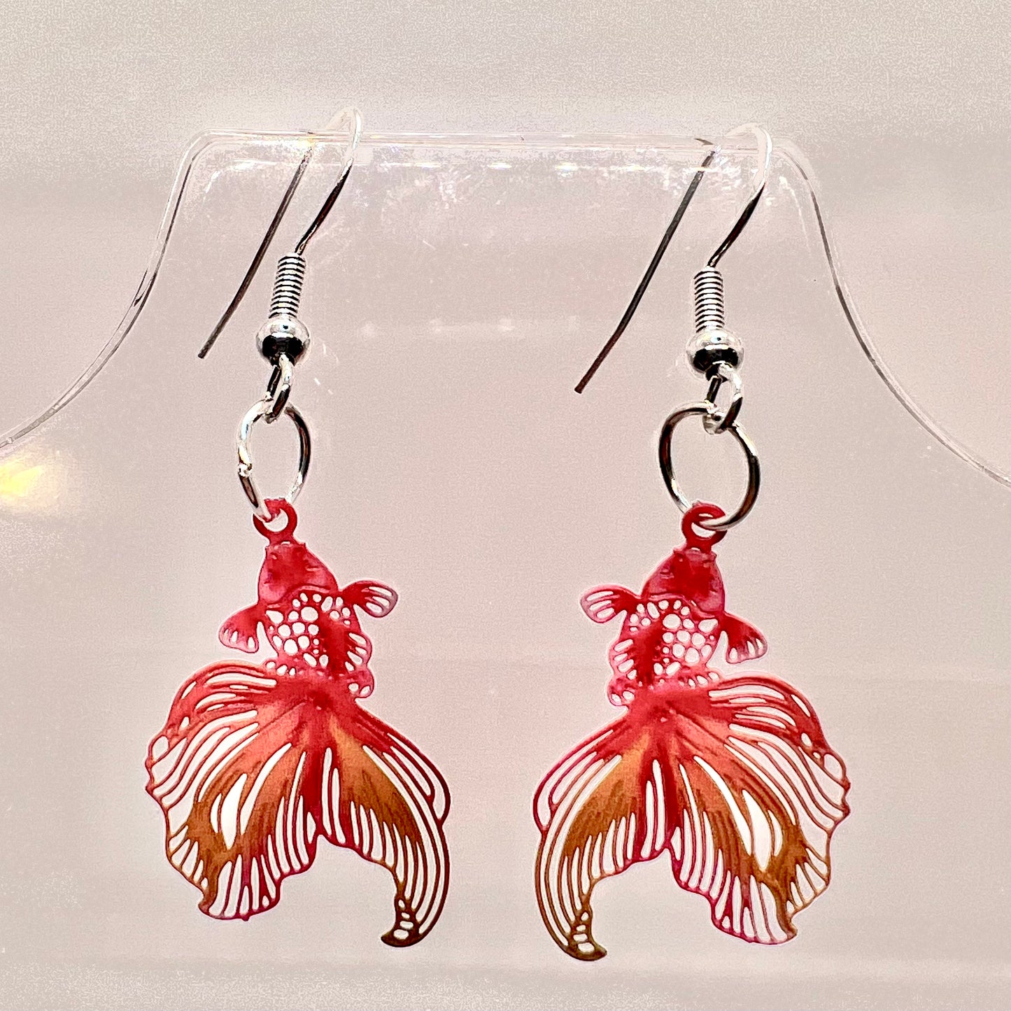 Red Beta Fish Earrings