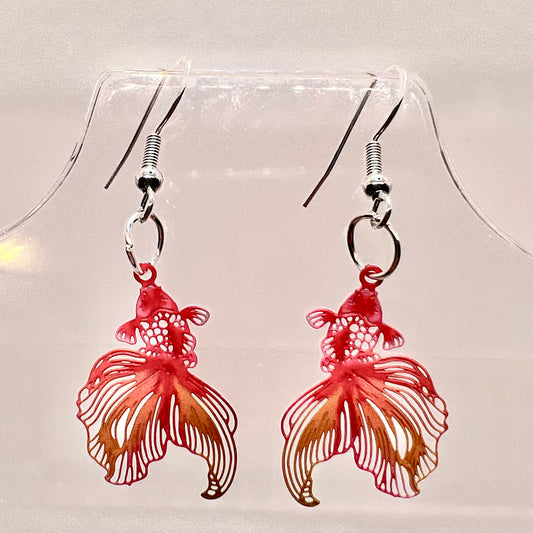 Red Beta Fish Earrings