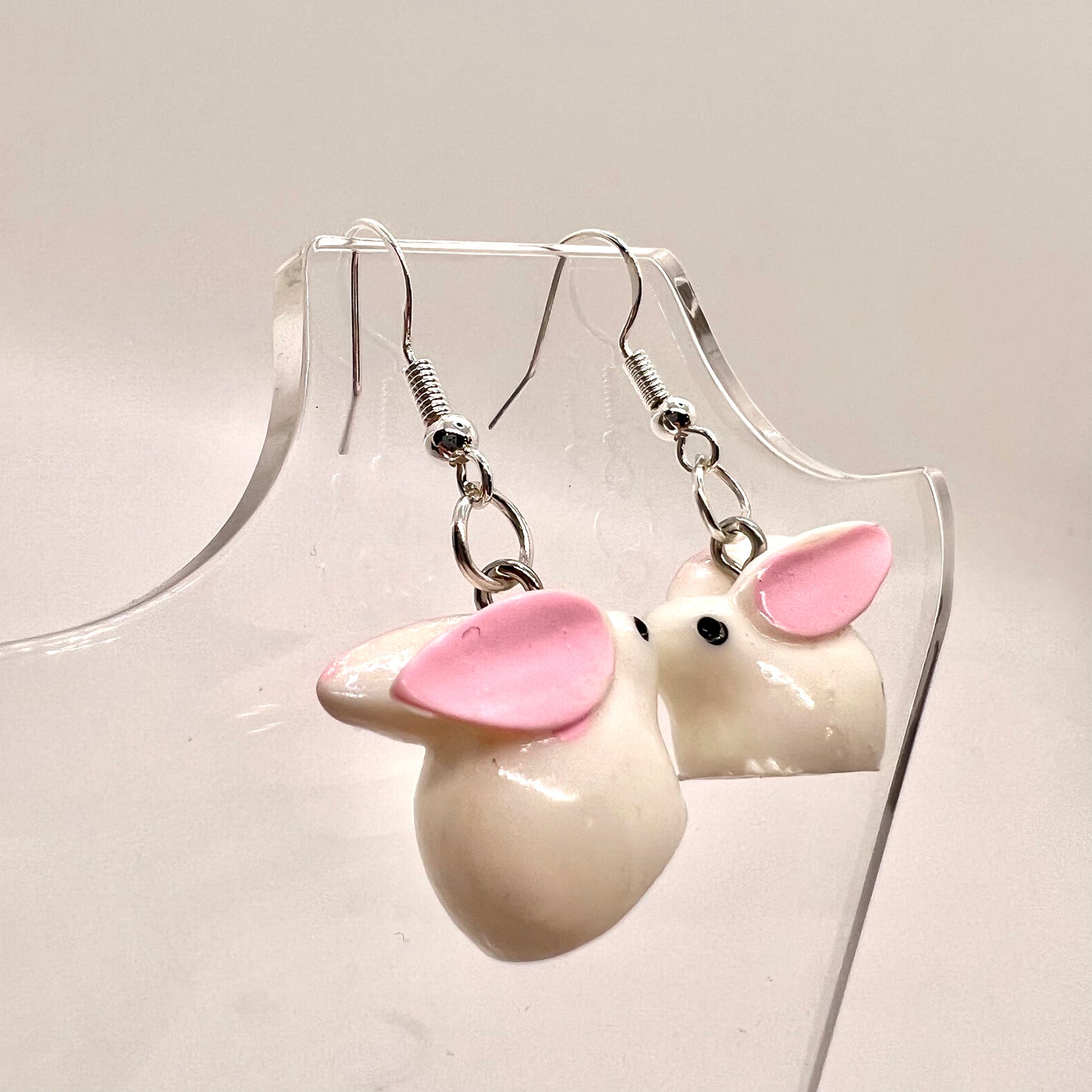 White Bunny Earrings
