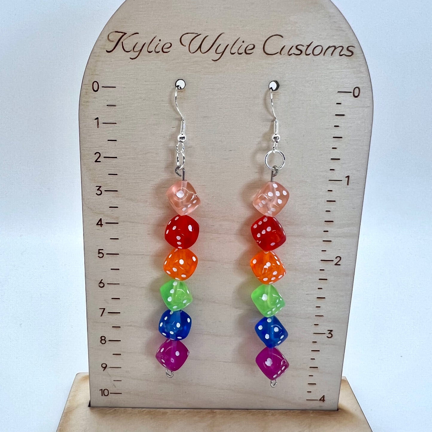 Rainbow Dice Earrings