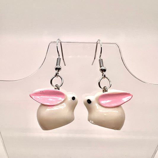 White Bunny Earrings