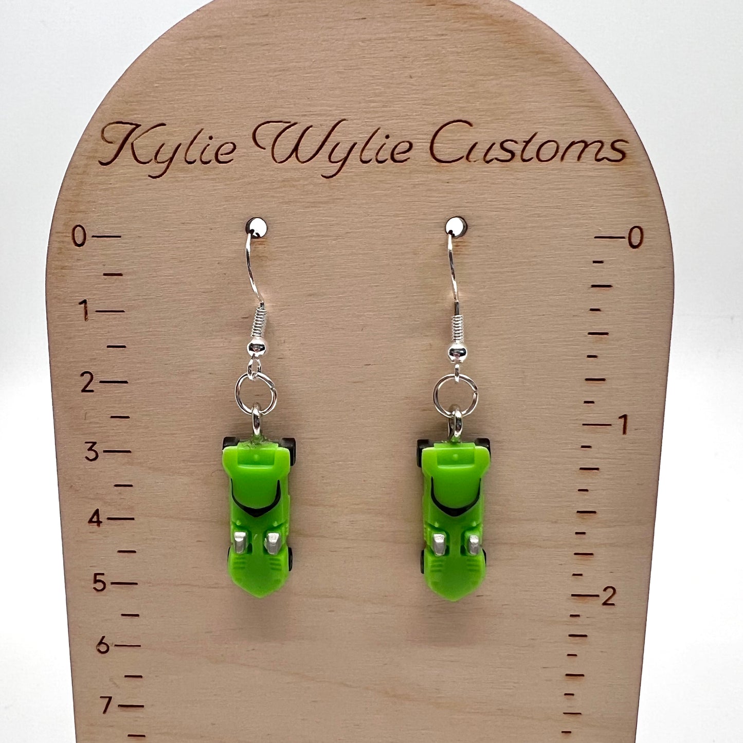 Green Hot Wheels Car Earrings
