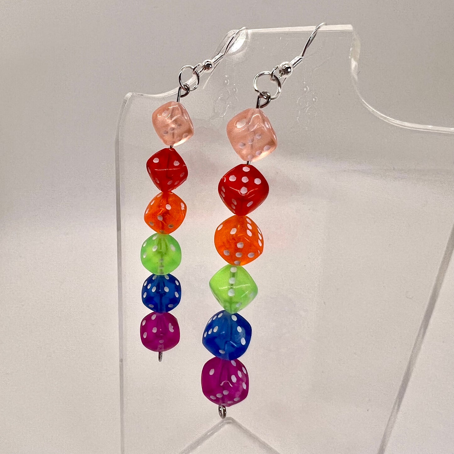 Rainbow Dice Earrings