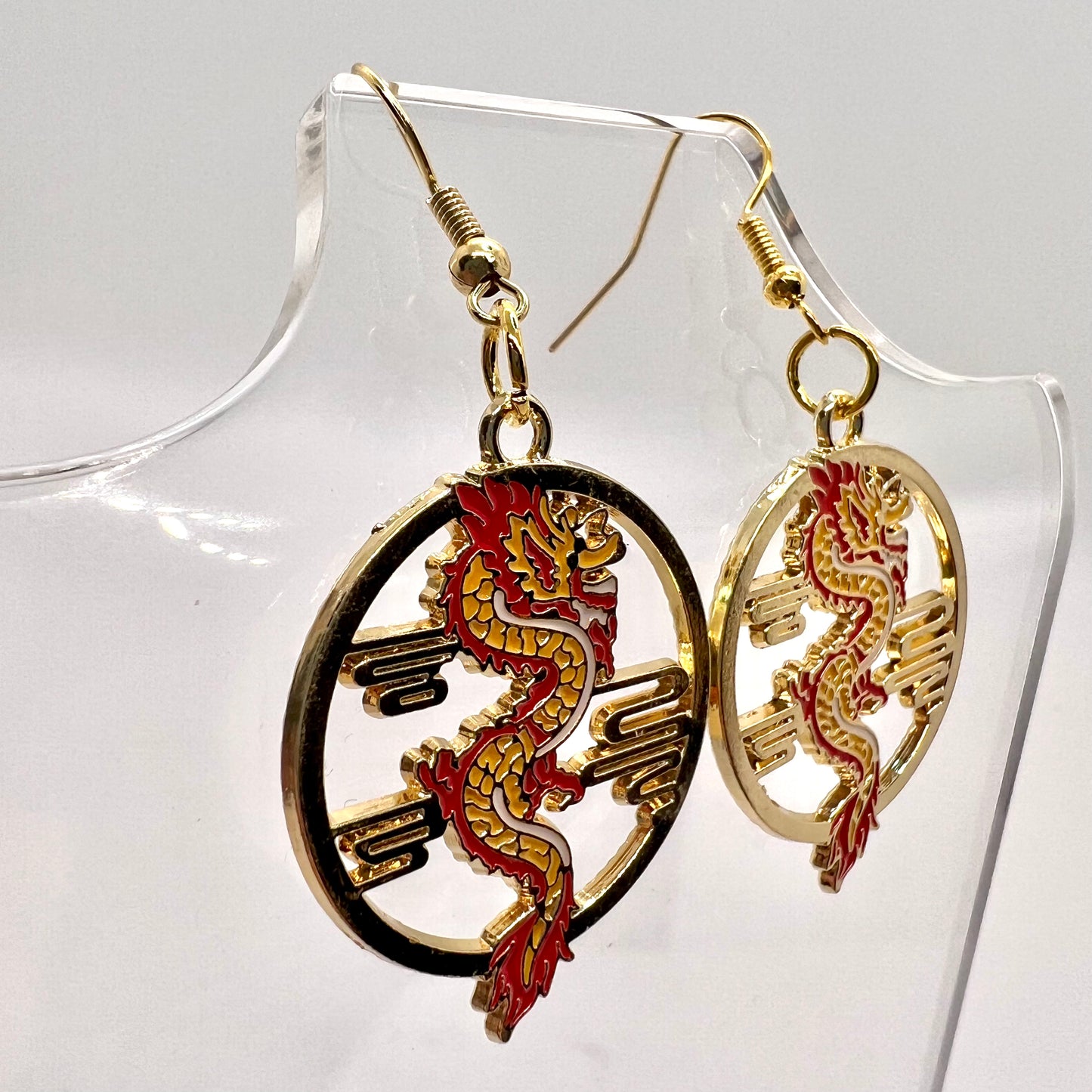 Red Dragon Earrings