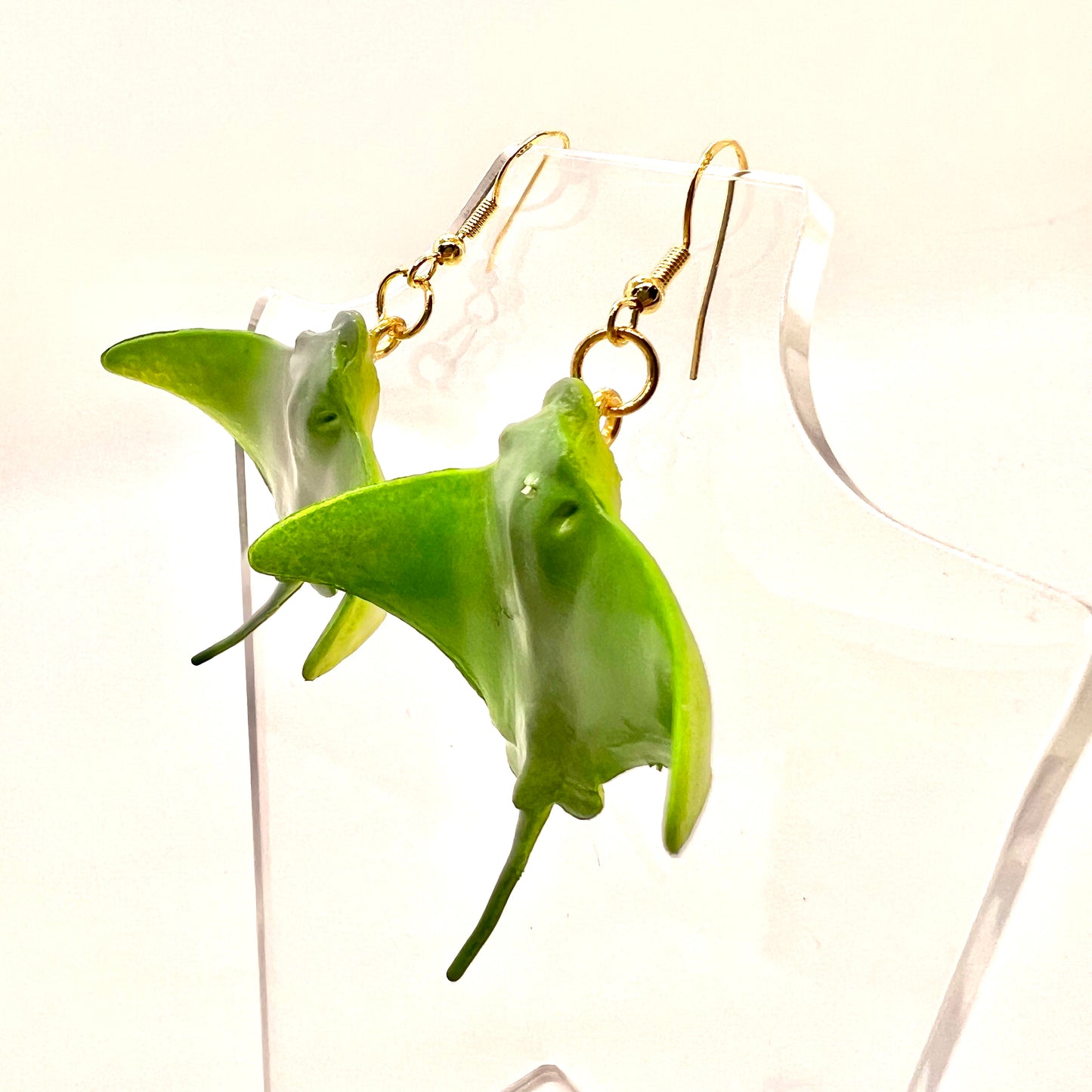 Green Stingray Earrings