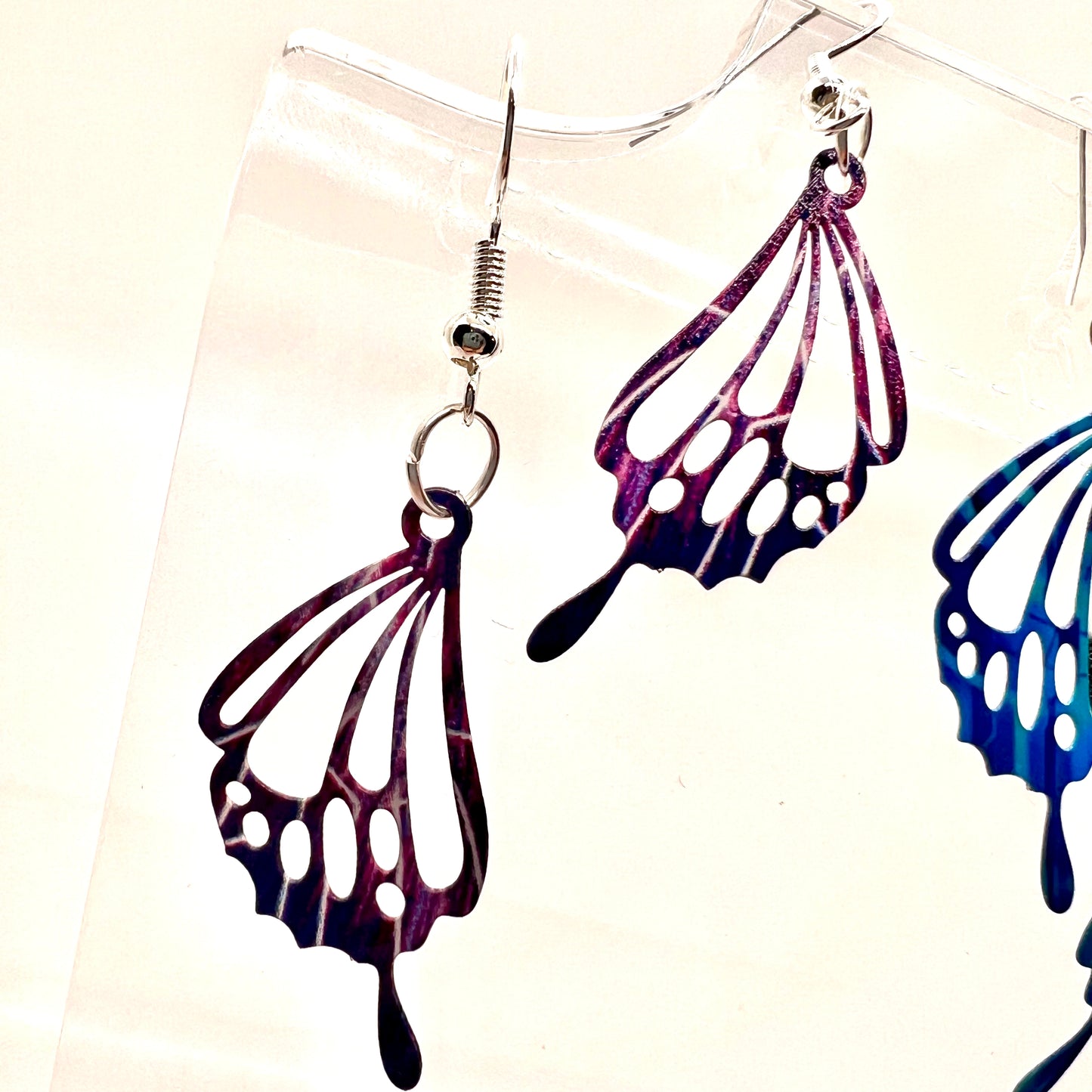 Rainbow Butterfly Wing Earrings