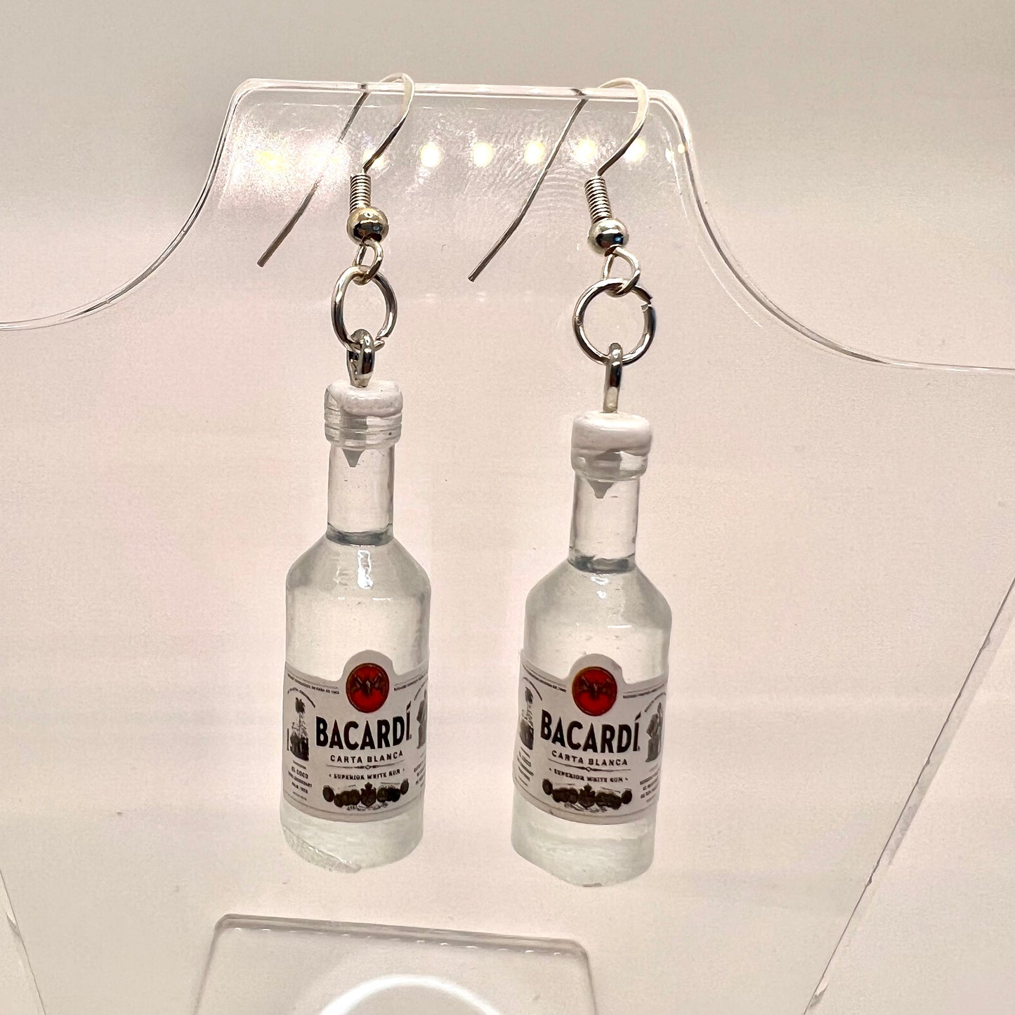 Bacardi Rum Bottle Earrings