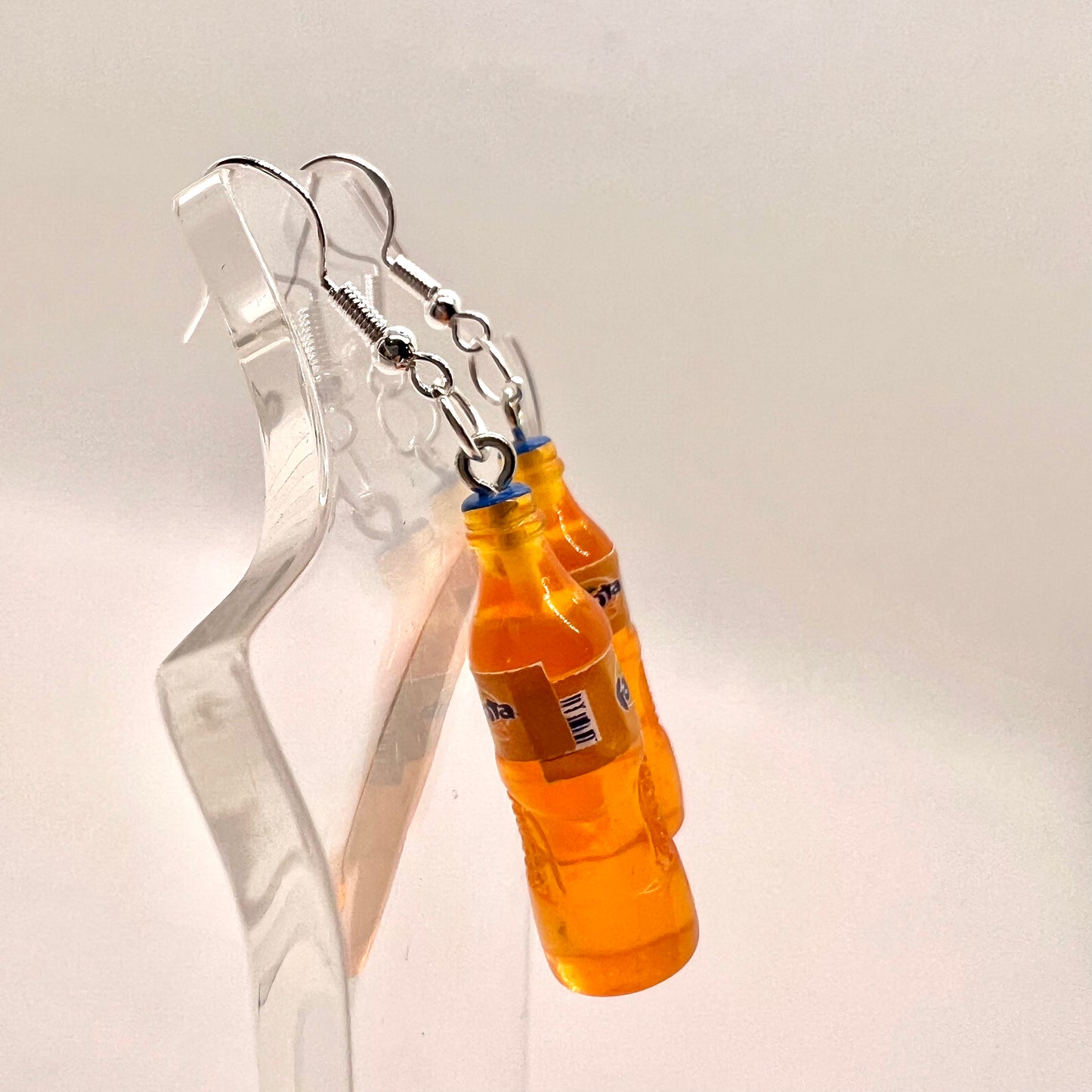 Orange Fanta Bottle Earrings