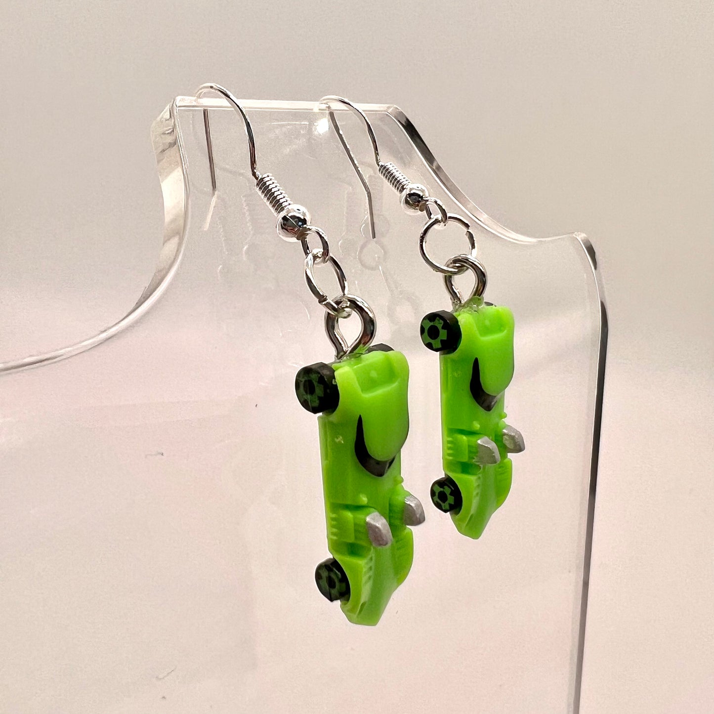 Green Hot Wheels Car Earrings