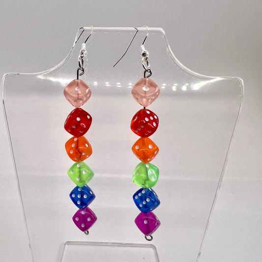 Rainbow Dice Earrings