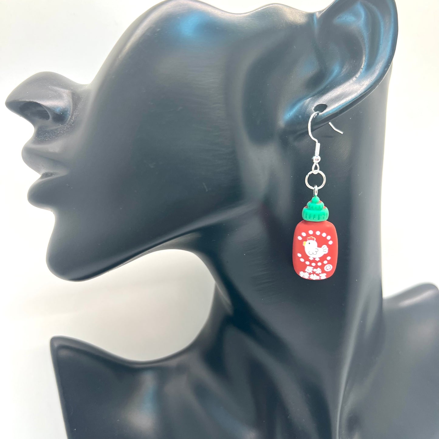 Red Hot Sauce Bottle Earrings