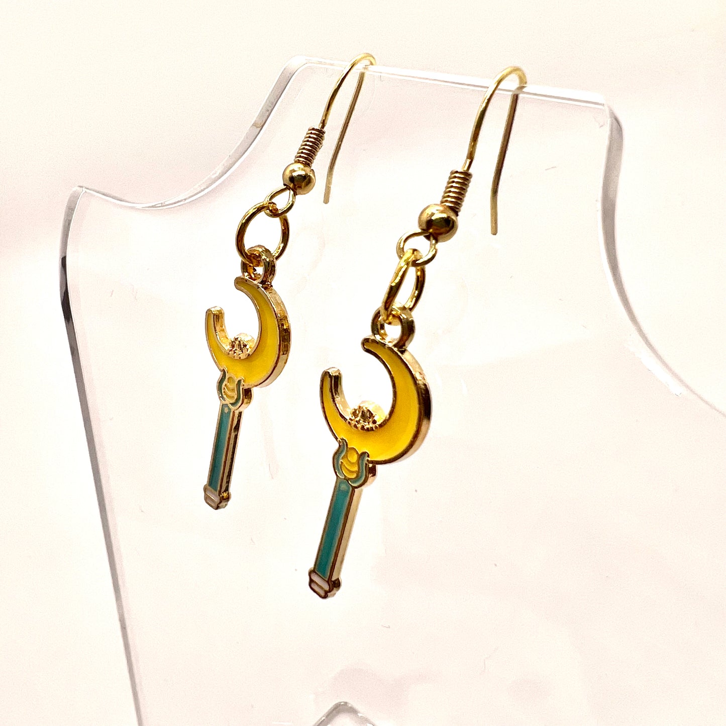 Crescent Moon Wand Earrings