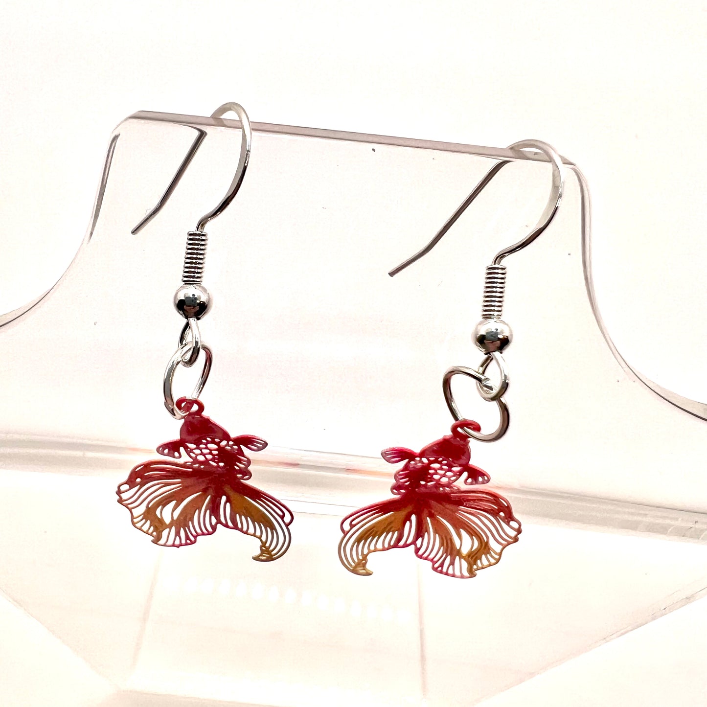 Red Beta Fish Earrings