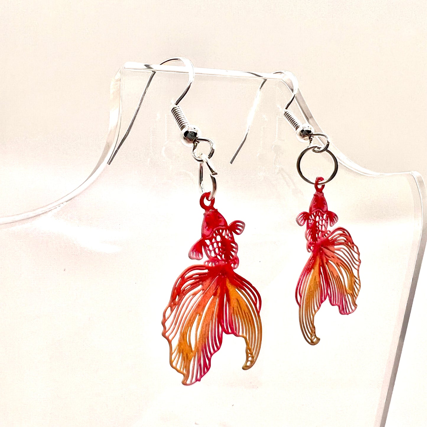 Red Beta Fish Earrings