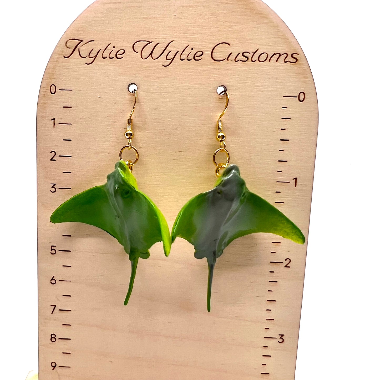 Green Stingray Earrings