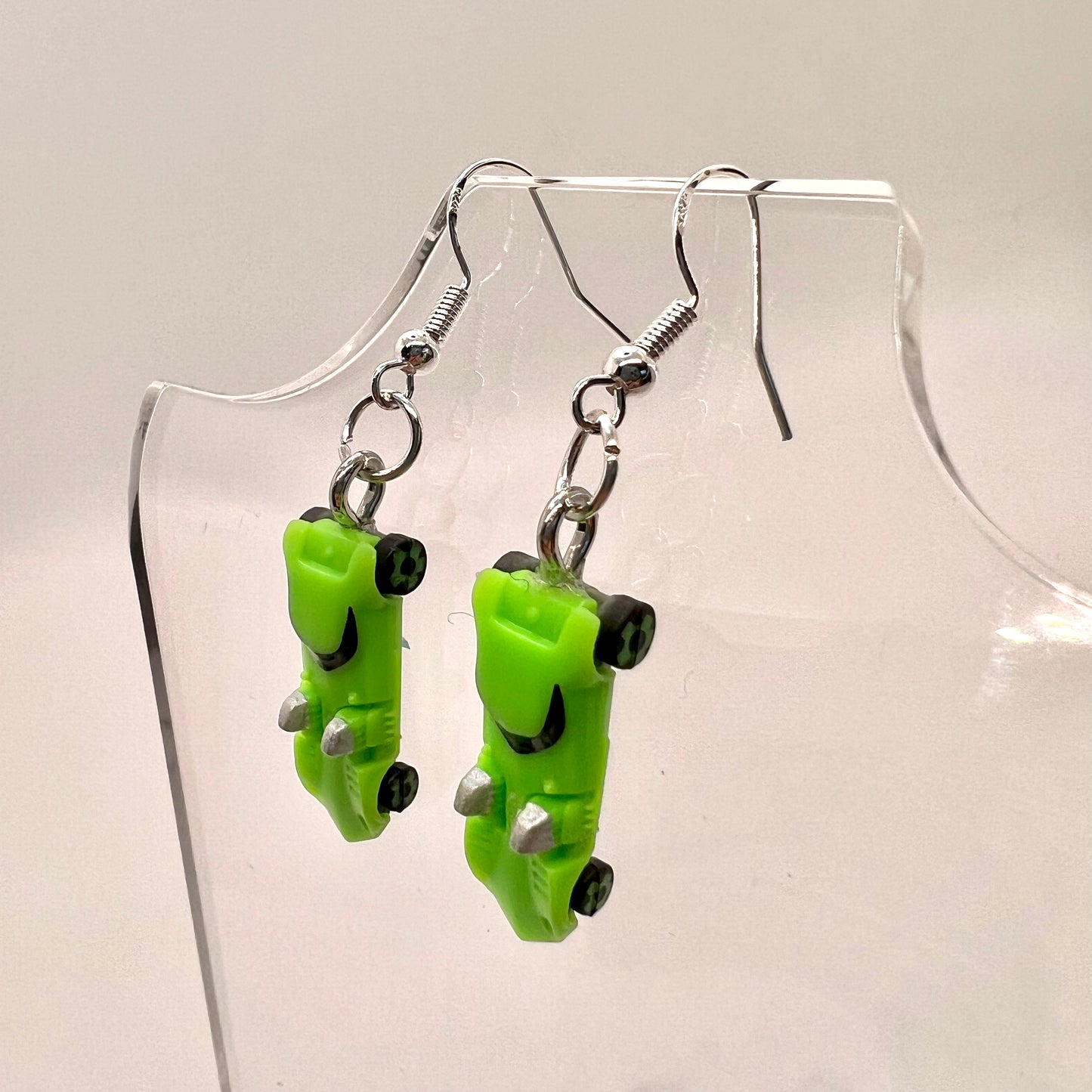 Green Hot Wheels Car Earrings