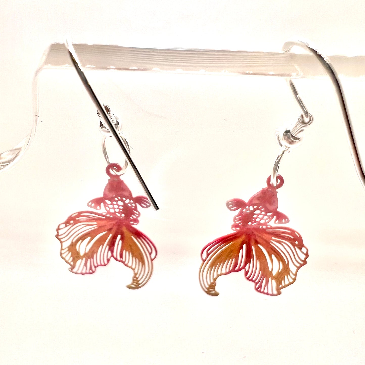 Red Beta Fish Earrings