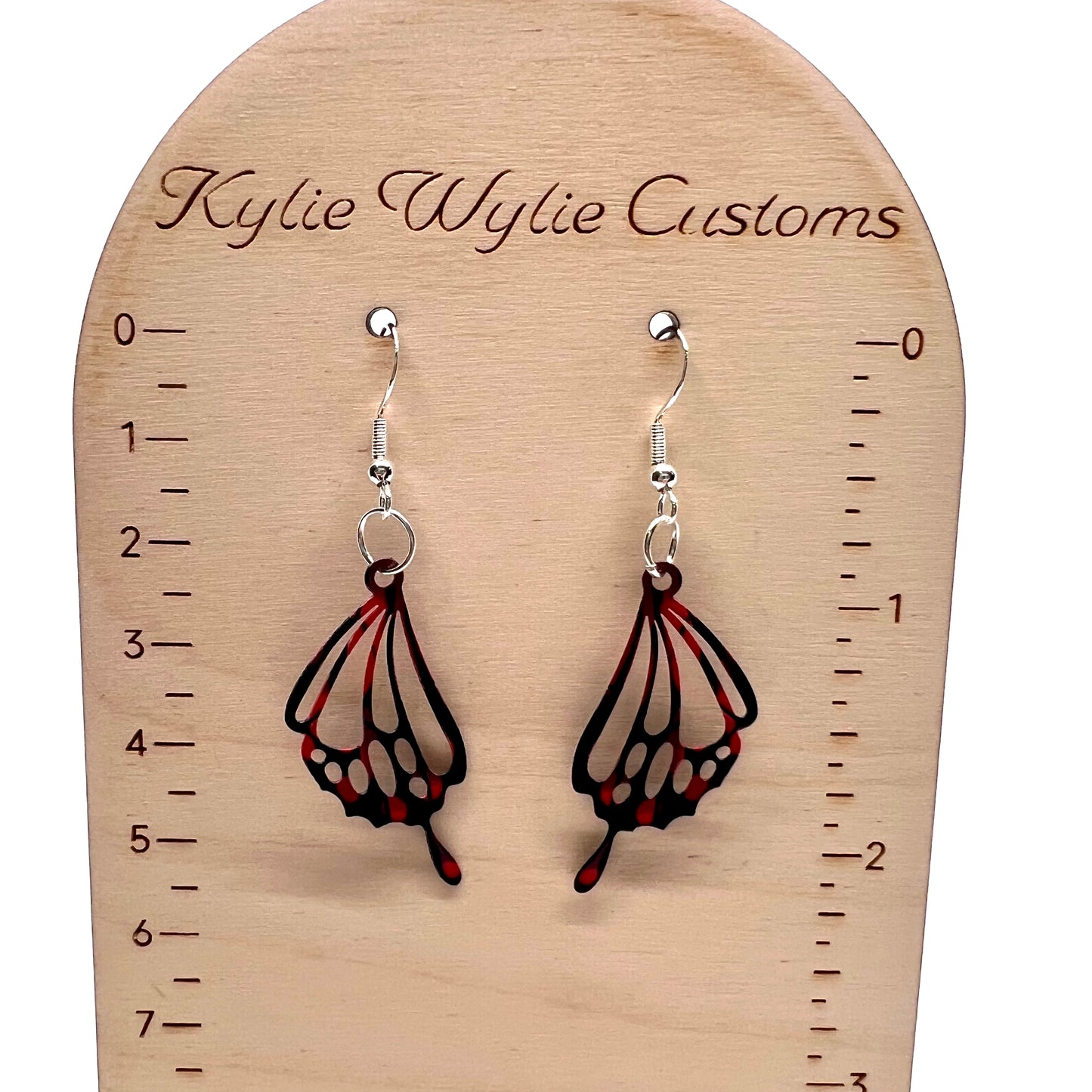 Black & Red Butterfly Wing Earrings